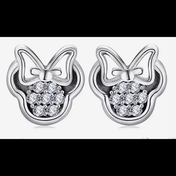 925 SILVER AND ZIRCONIA MINNIE MOUSE EARRINGS - Picture 6 of 8